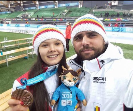 Mihaela Hogaș, medaliată cu bronz în proba de patinaj viteză, la Jocurile Olimpice de Tineret