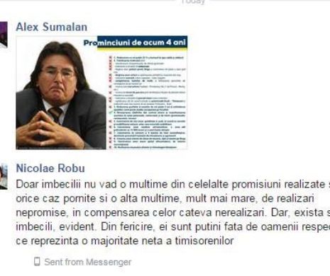 Robu îi face IMBECILI pe timișorenii care-l pun la punct