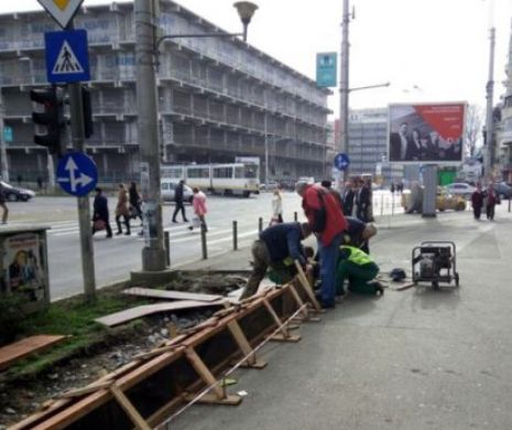 S-a surpat trotuarul cu Dorei cu tot