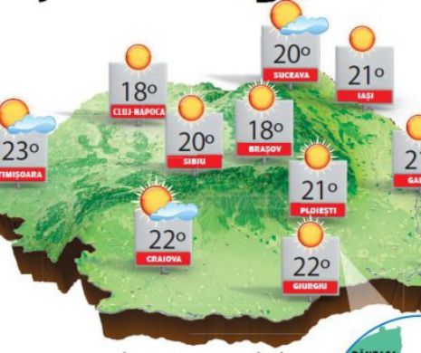 Astăzi vremea se încălzește, dar noaptea se va înnora treptat în majoritatea regiunilor | PROGNOZA METEO