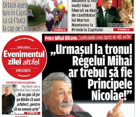 Ce puteţi citi în Evenimentul zilei de sâmbătă, 16 martie