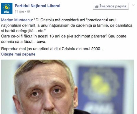 MARIAN MUNTEANU îl ATACĂ pe ION CRISTOIU pe pagina de Facebook a PNL.