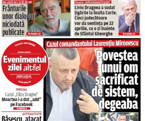 Sâmbătă, 9 aprilie 2016