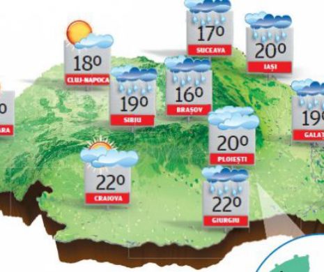 Se încălzește ușor, dar înnorările, vântul și ploile persistă în majoritatea regiunilor | PROGNOZA METEO