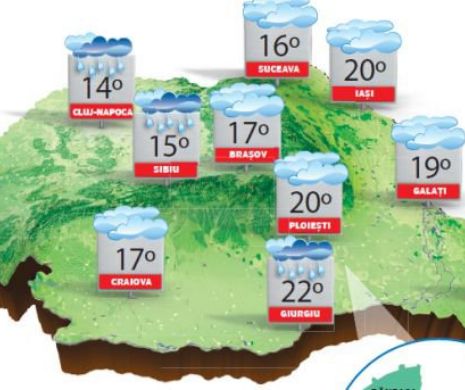 Sfârșitul de apilie va fi unul răcoros, cu ploi temporare, local și descărcări electrice | PROGNOZA METEO