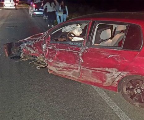 Imagini cutremuratoare postate pe Facebook de un tanar din Targu Jiu, dupa ce a suferit un accident rutier!