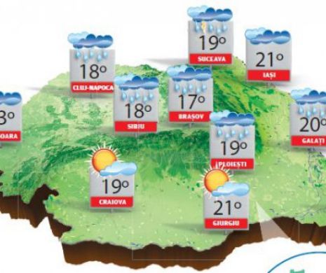 Încă o zi cu fenomene specifice primăverii: averse, descărcări electrice și posibile căderi de grindină | PROGNOZA METEO