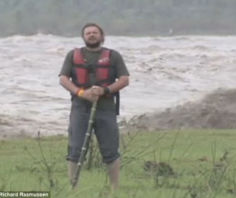 Prezentator de televiziune, alergat pe uscat de un VAL uriaș