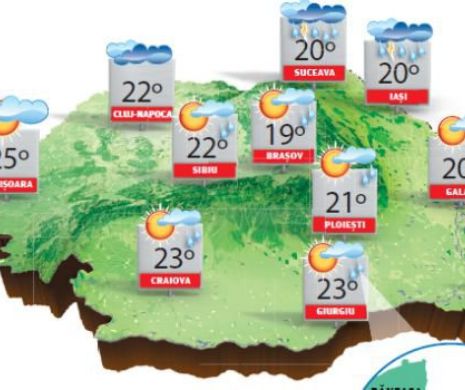 Sudul, centrul și estul țării rămân sub amenințarea ploilor, în rest, vreme frumoasă | PROGNOZA METEO