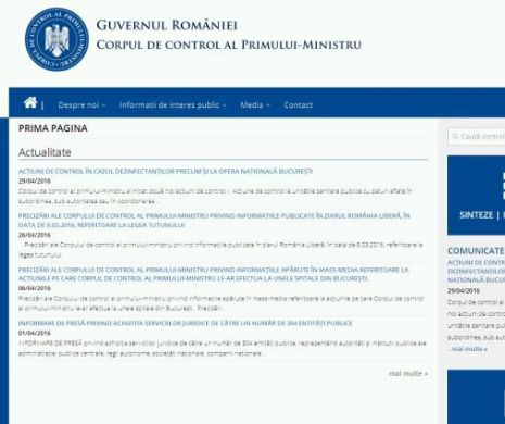 ULTIMĂ ORĂ: CORPULUI DE CONTROL al primului ministru este PREZENT și pe INTERNET