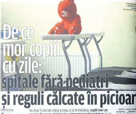 Ancheta EVZ: de ce ne mor copilașii cu zile în spitale
