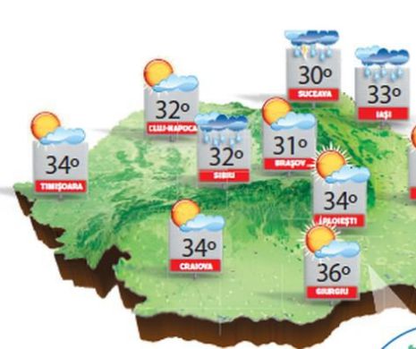 Canicula și disconfortul termic persistă în sudul și sud-estul țării | PROGNOZA METEO