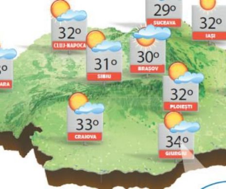 În vestul și în sudul țării, vremea rămâne caniculară la orele amiezii | PROGNOZA METEO