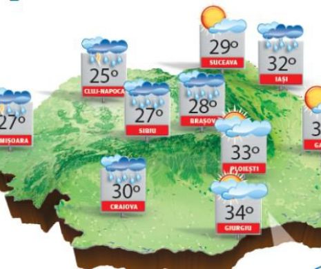 Vestul, nordul și centrul țării scapă de caniculă | PROGNOZA METEO