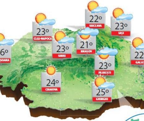 Vremea va fi predominant frumoasă și va continua să se încălzească în toată țara | PROGNOZA METEO