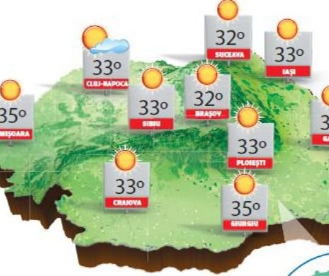 Caniculă și disconfort termic în vestul și sud-vestul țării | PROGNOZA METEO