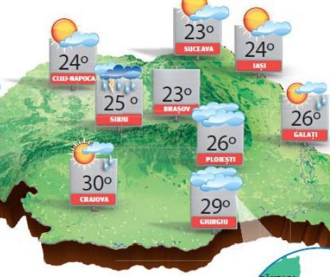 În vestul, centrul și în nordul țării, precum și în zonele de munte, vor cădea ploi în averse | PROGNOZA METEO