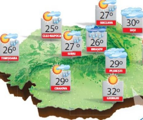 Valorile termice vor fi în creștere, dar și instabilitatea termică se va accentua | PROGNOZA METEO