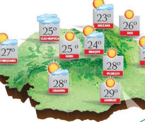 Vreme frumoasă, dar cu dimineți ceva mai răcoroase, în special la munte și în depresiuni | PROGNOZA METEO