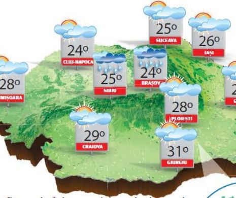 Vreme frumoasă, dar cu nopți răcoroase, în special la munte și în depresiuni | PROGNOZA METEO