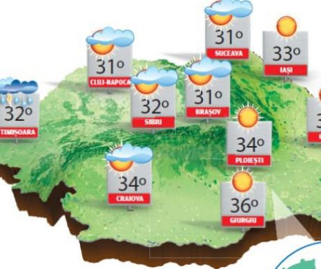 Weekend canicular în regiunile din sudul și sud-estul țării | PROGNOZA METEO