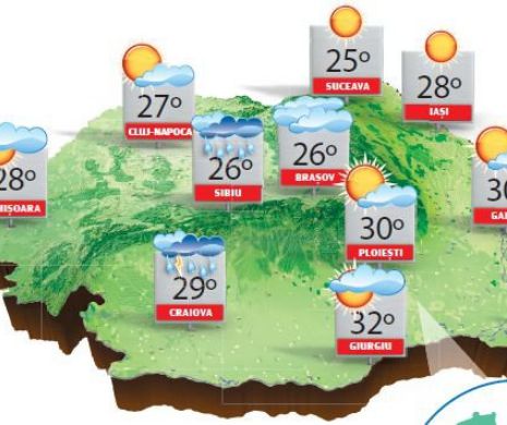 Ziua, temperaturile vor fi ridicate, în timp ce nopțile vor deveni ceva mai răcoroase | PROGNOZA METEO