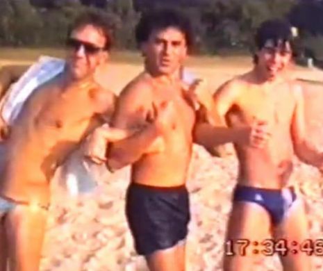Imagini inedite cu Ioan Luchian Mihalea hârjonindu-se cu mai mulţi bărbaţi pe malul lacului Snagov. VIDEO