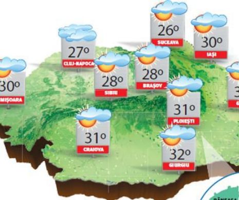 Temperaturi diurne generoase, nopți puțin mai răcoroase și dimineți cu ceață în zonele joase | PROGNOZA METEO