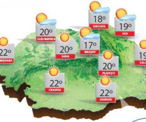 Vremea va fi frumoasă și se va încălzi simțitor față de perioada anterioară | PROGNOZA METEO