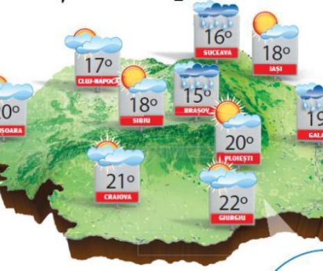Weekend cu temperaturi diurne în creștere, dar mai scăzute dimineața si noaptea | PROGNOZA METEO