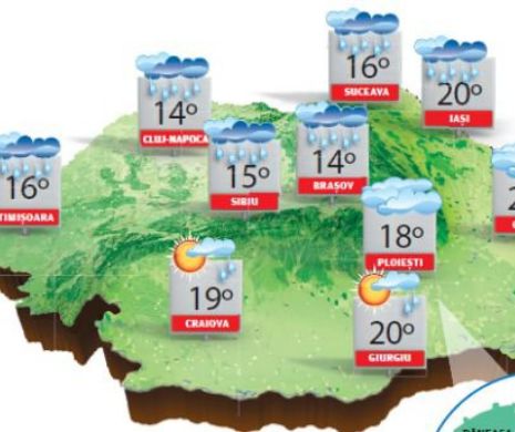 Ploi însemnate cantitativ, răcire accentuată, intensificări ale vântului, ninsori la munte | PROGNOZA METEO