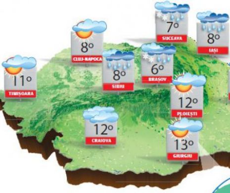 Sfârșit de octombrie cu vreme foarte rece, cer înnorat, vânt și precipitații mixte | PROGNOZA METEO