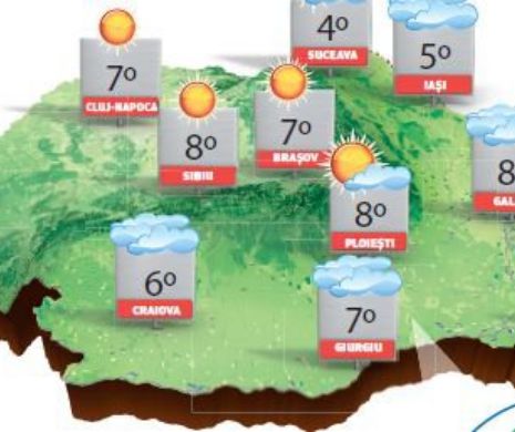 Ceață persistentă mai ales în estul Transilvaniei, unde temperaturile sunt mai scăzute | PROGNOZA METEO