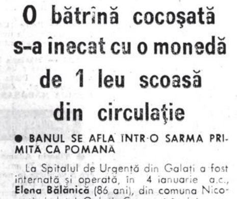 O bătrânică s-a înecat cu o monedă dintr-o sarma primită de pomană | Memoria EVZ