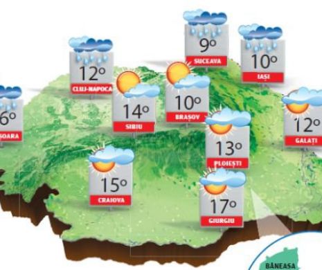 Temperaturi ușor mai ridicate decât cele normale pentru începutul lunii noiembrie | PROGNOZA METEO