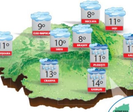 Temperaturile, în scădere ușoară, se vor apropia de valorile normale ale acestei perioade | PROGNOZA METEO