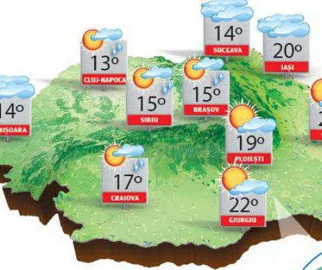 Vreme deosebit de caldă pentru prima decadă a lunii noiembrie, dar nu lipsesc precipitațiile | PROGNOZA METEO