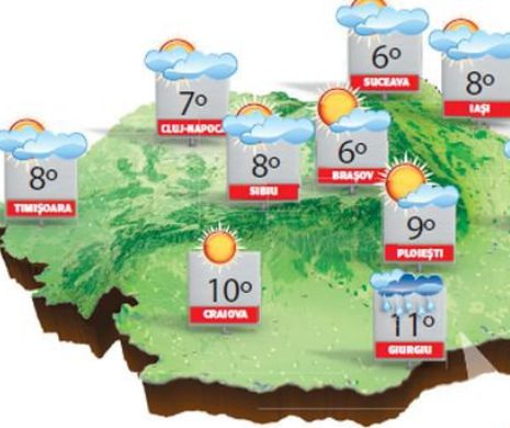 Vreme rece în toată țara, cu înnorări și precipitații, dar și ninsori slabe la munte | PROGNOZA METEO