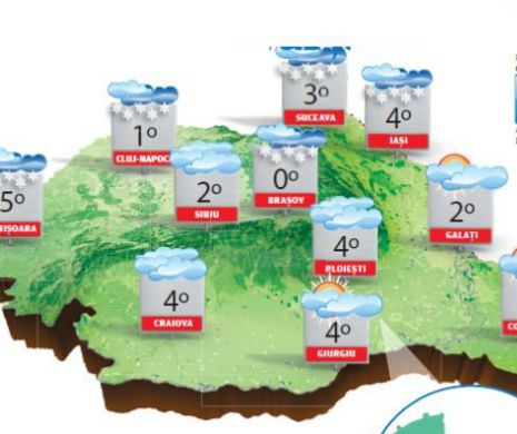 Cod galben de ninsori însemnate cantitativ în zonele de munte, în nordul și centrul țării | PROGNOZA METEO