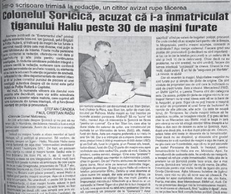 Colonelul Șoricică, acuzat că înmatricula mașini furate | Memoria EVZ
