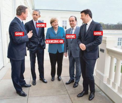 Fotografie de grup cu cei care acum şapte luni stăpâneau Pământul. Dintre toţi doar doamna a mai rămas la cârma lumii. Ce nenorocire i-a lovit pe ceilalţi