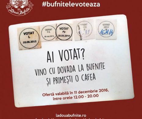 INIȚIATIVĂ. Cetățenii responsabili care au votat, primesc CAFEA gratis la o librărie