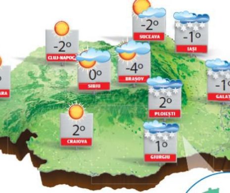 La cumpăna dintre ani, vremea va fi geroasă, cu cer înnorat, vânt și ninsori slabe | PROGNOZA METEO