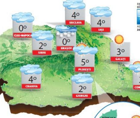 Vreme deosebit de rece pentru ultima decadă din acest an, cu minime care coboară la -14 grade Celsius | PROGNOZA METEO