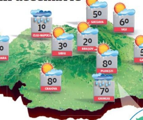 Vreme foarte rece, chiar geroasă noaptea, pentru prima decadă a lunii decembrie | PROGNOZA METEO