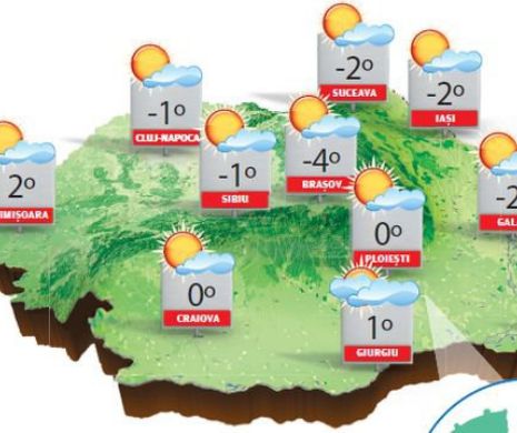 Vreme geroasă noaptea, cu minima națională de până la -9 grade Celsius | PROGNOZA METEO