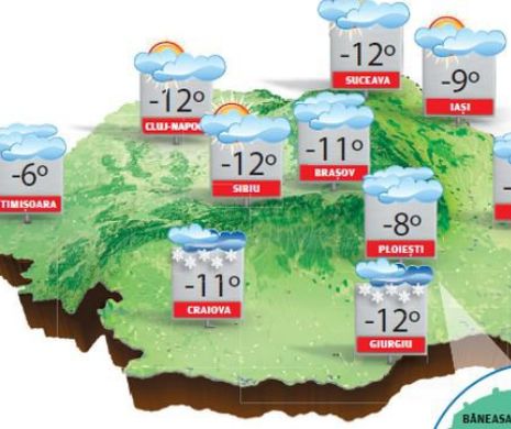 Gerul se va intensifica, astfel încât minimele vor coborî până la -25 de grade Celsius | PROGNOZA METEO