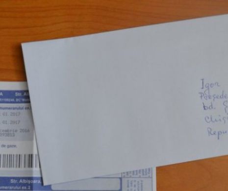 Greu mandat i se întrevede!  Moldovenii îi trimit facturile pentru gaz preşedintelui  Igor Dodon
