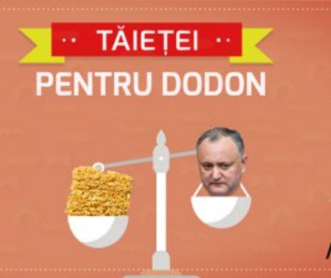 Inedit: "Tăieței pentru Dodon”. Dăruiește-i lui Dodon tăieței și îndeamnă-l să-și declare veniturile