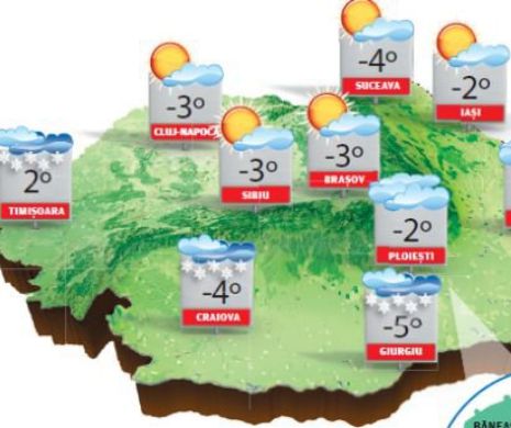 Vești proaste la început de săptămână: se-ntorc ninsorile, gerul și vântul în rafale | PROGNOZA METEO
